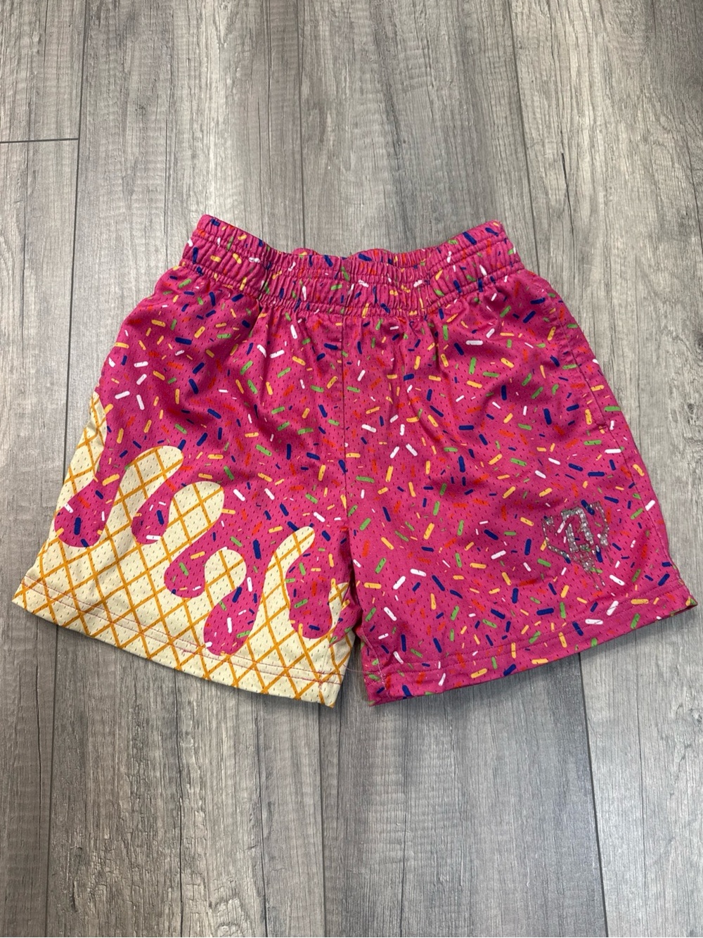 Kids' Pink Sprinkle Ice Cream Cone Print Pull-On Shorts